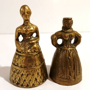 Vintage Brass Figurine Bells Set